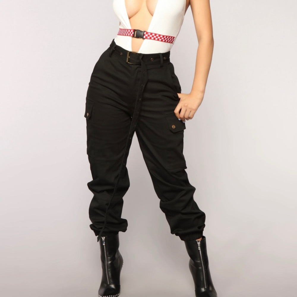 FashionNova Black Cargo Pants